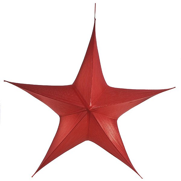 Estrela Aérea Decorativa Vermelho 110cm - 01 unidade - Cromus Natal - Rizzo Embalagens