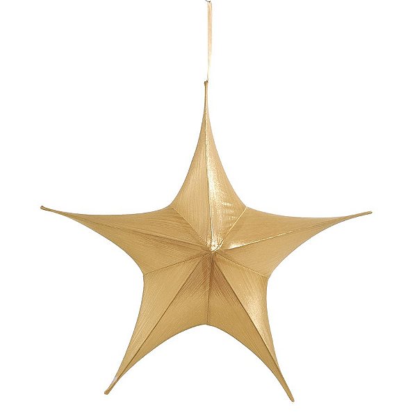 Estrela Aérea Decorativa Ouro 60cm - 01 unidade - Cromus Natal - Rizzo Embalagens