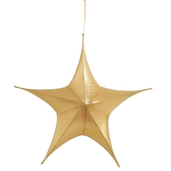 Estrela Aérea Decorativa Ouro 110cm - 01 unidade - Cromus Natal - Rizzo Embalagens