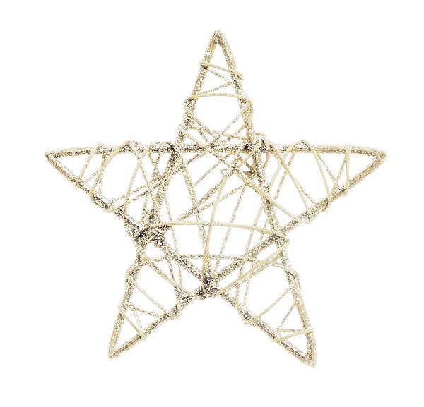 Estrela Rattan Nude 20cm - 01 unidade - Cromus Natal - Rizzo Embalagens