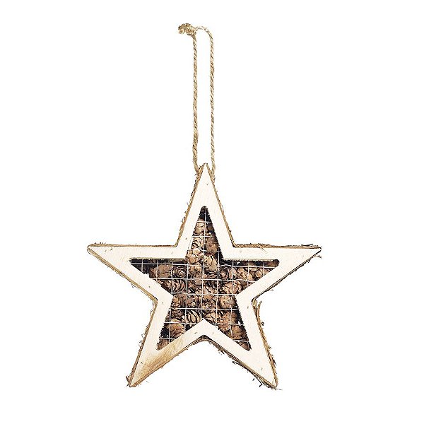 Estrelas de Pinhas Decorativa Marrom - Tamanho P - Cromus Natal - 1 unidade - Rizzo