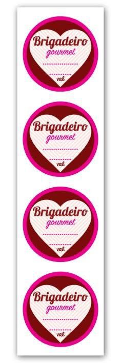 Etiqueta Adesiva Brigadeiro Gourmet Coração Cod. 6360 - 20 unidades - Miss Embalagens - Rizzo Embalagens