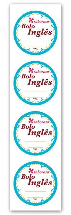Etiqueta Adesiva Bolo Inglês Cod. 4687 - 20 unidades - Miss Embalagens - Rizzo Embalagens