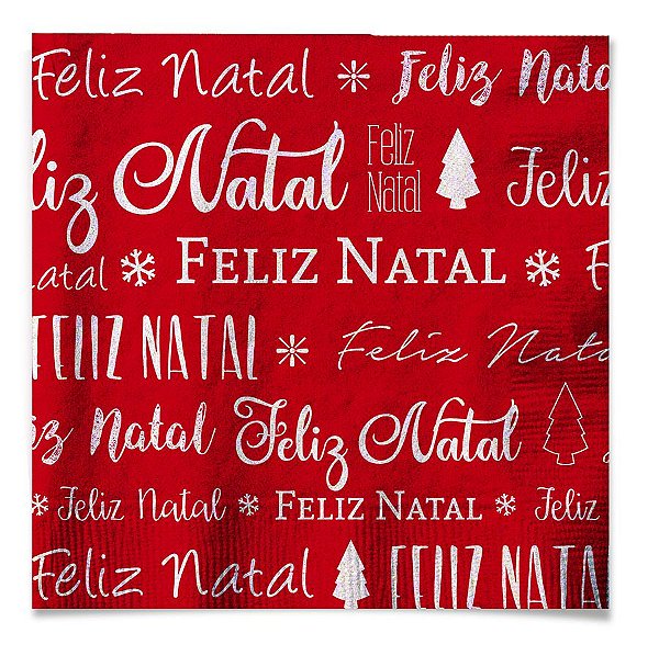 Guardanapo de Papel Feliz Natal 33cm - 20 folhas - Cromus Natal - Rizzo Embalagens