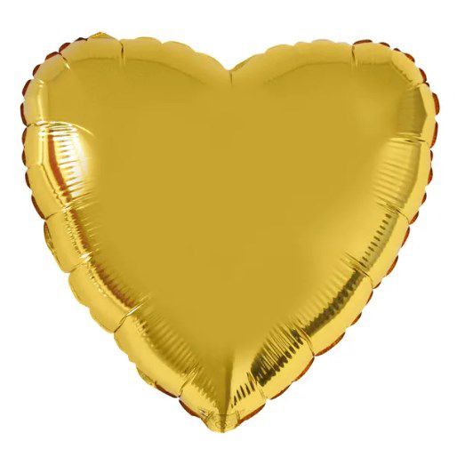 Balão Metalizado Coração Liso 20'' 50cm - Ouro - Flexmetal - Rizzo Embalagens e FCoras