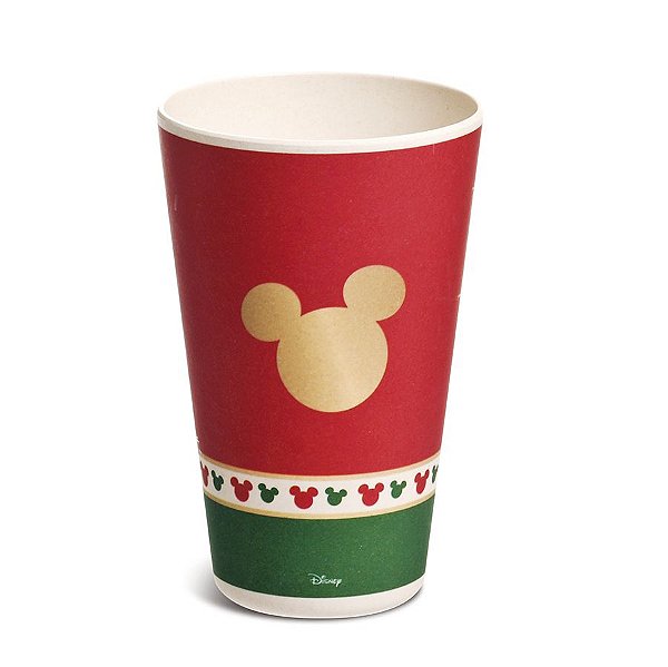 Copo Fibra de Bambu 400ml Silhueta Mickey Classic - 01 unidade - Natal Disney - Cromus - Rizzo Embalagens
