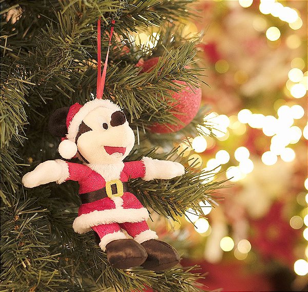 Mickey de Pelúcia Roupa Vermelha 15cm - 01 unidade - Natal Disney - Cromus - Rizzo Embalagens