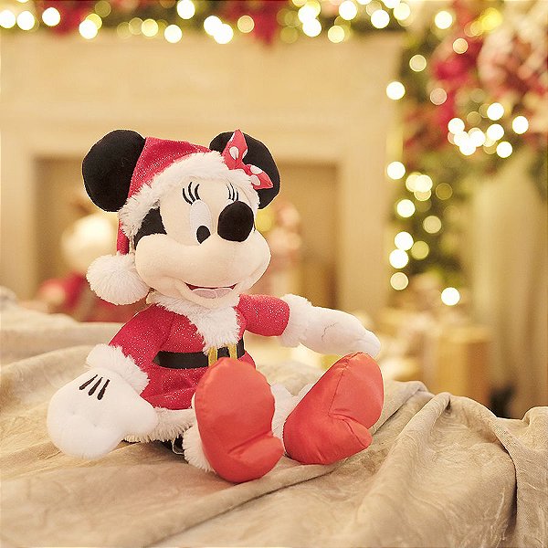 Minnie de Pelúcia Roupa Vermelha 45cm - 01 unidade - Natal Disney - Cromus - Rizzo Embalagens