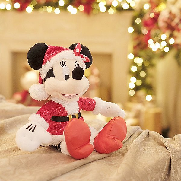 Mickey de Pelúcia Roupa Vermelha 35cm - 01 unidade - Natal Disney - Cromus - Rizzo Embalagens