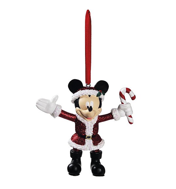 Enfeite para Pendurar Mickey com CandyCane 10cm - 01 unidade - Natal Disney - Cromus - Rizzo Embalagens