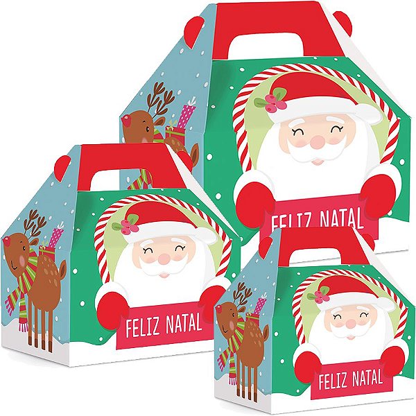 Caixa Maleta Kids Natal Divertida 10 unidades - Natal Cromus - Rizzo Embalagens e Festas