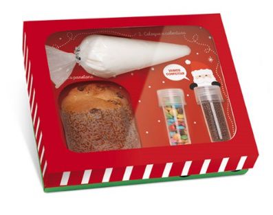 Caixa Panetone Kit Confeiteiro Ho Ho Ho - 20,5 x 18 x 8cm - 01 Unidade Cromus Natal - Rizzo Embalagens