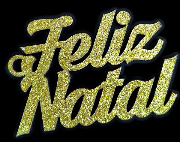 Tag de Decoração Feliz Natal Glitter Dourado Sonho Fino Rizzo Embalagens