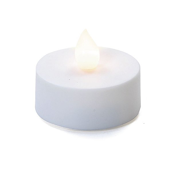 Vela Eletrônica Tealight Branca a Pilha 5cm - 08 unidades - Cromus Natal - Rizzo Embalagens