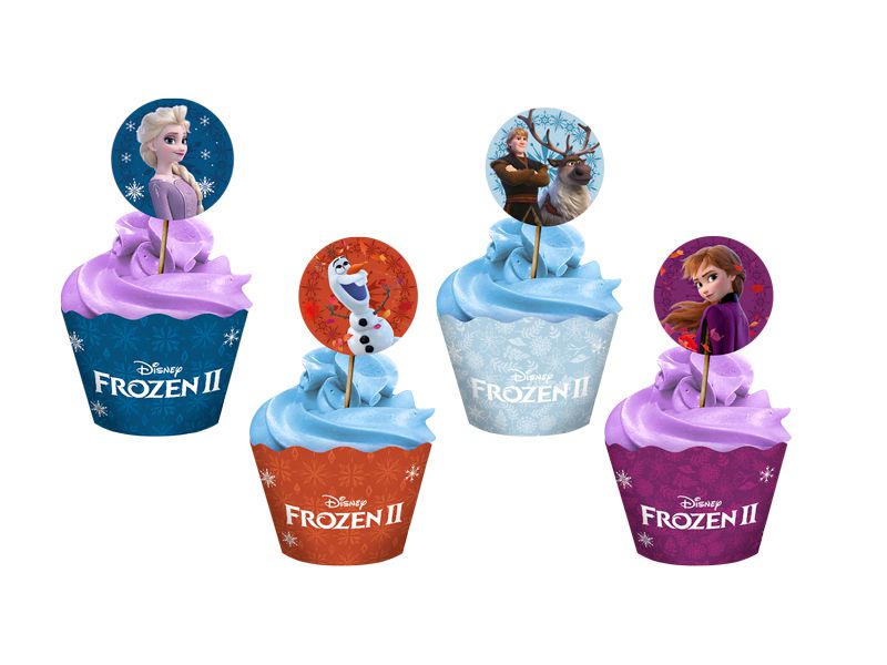 Kit para Cupcake Sortido Festa Frozen 2 - 12 unidades - Regina - Rizzo Festas