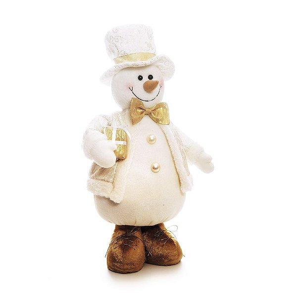Boneco de Neve em Pé Gravata Borboleta 40cm - 01 unidade - Cromus Natal - Rizzo Embalagens