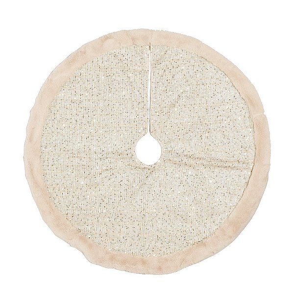 Saia de Árvore Nude com Borda de Pelúcia 120cm - 01 unidade - Cromus Natal - Rizzo Embalagens