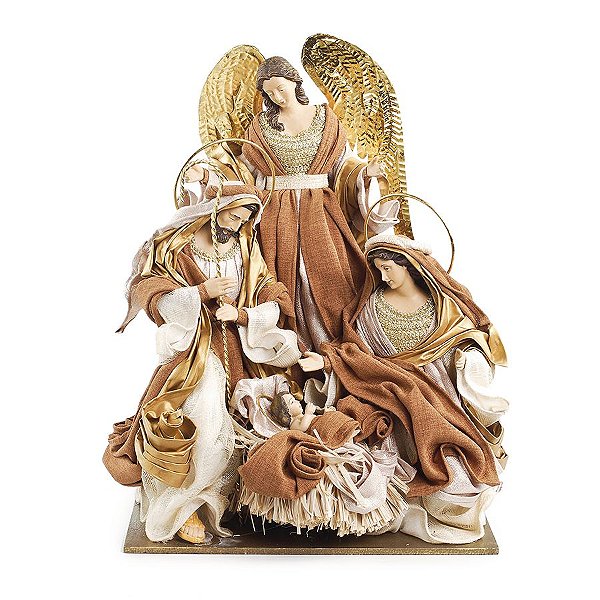Sagrada Família em Tecido 45cm - 01 unidade - Cromus Natal - Rizzo Embalagens