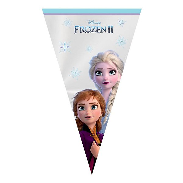 Cone Festa Frozen - 18x30cm - 50 unidades - Cromus - Rizzo