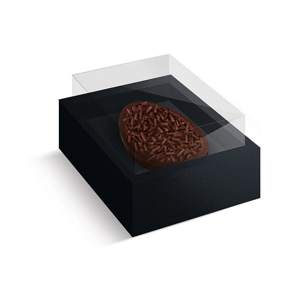 Caixa Ovo de Colher com Moldura Páscoa Preto - 10 unidades - Cromus Profissional - Rizzo Embalagens