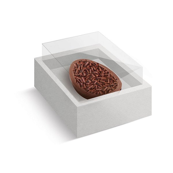Caixa Ovo de Colher com Moldura Páscoa Branco - 10 unidades - Cromus Profissional - Rizzo Embalagens