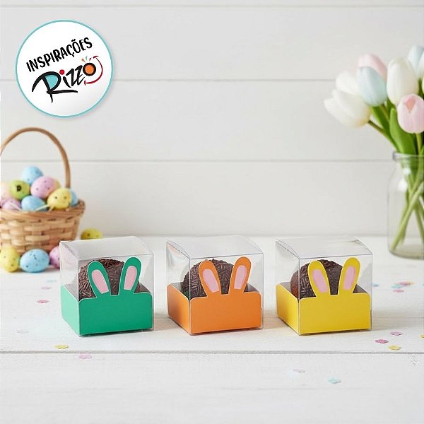 Caixa Clean 1 Doce com Forminha de Orelinha Coelhos Sortidos - 10 unidades - Cromus - Rizzo