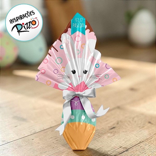 Saco Express 44x44cm para Ovos de 500g a 750g - Candy Páscoa - 05 unidades - Cromus Páscoa - Rizzo Embalagens