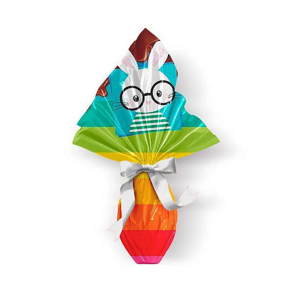 Saco Express 49x49cm para Ovos de 150g a 1kg - Multicolorido - 05 unidades - Cromus Páscoa - Rizzo Embalagens