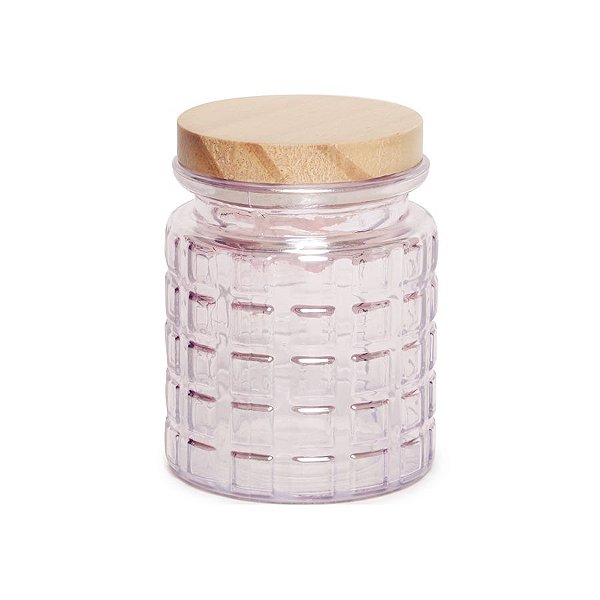 Pote de Vidro Rosa Pastel Quadriculado P - 12x8x8cm - Linha Drops - Cromus Páscoa - Rizzo Embalagens