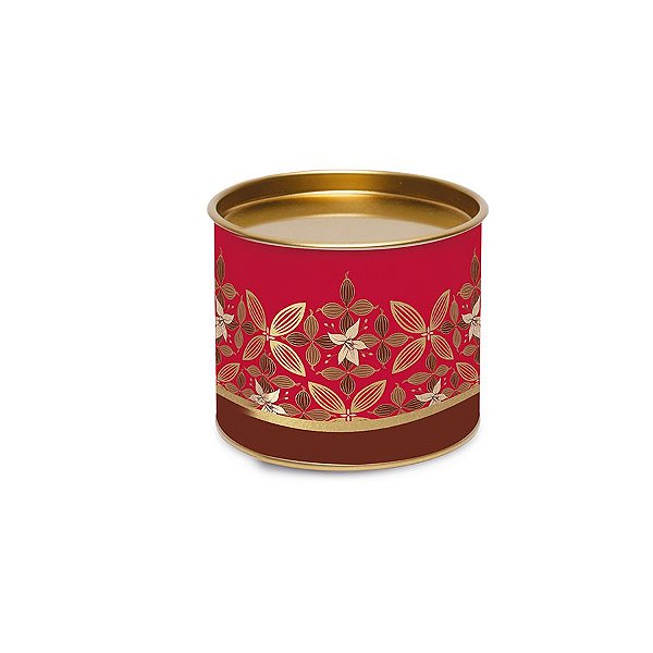 Lata para Bombons Vermelho e Dourado Linha Chocolate - 10x10x7cm - 01 unidade - Cromus Páscoa - Rizzo Embalagens