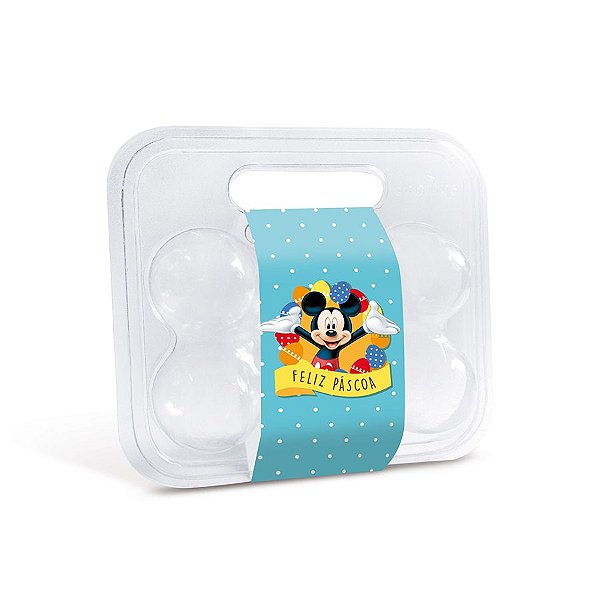 Maleta para 6 Ovinhos Mickey com Cinta- 10 unidades - Cromus Páscoa Disney - Rizzo Embalagens