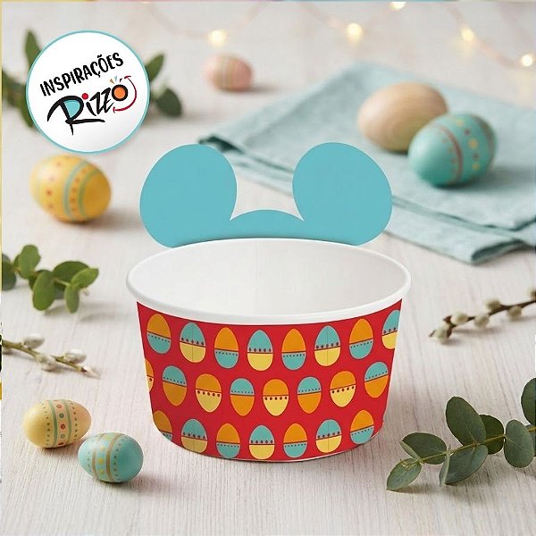 Copinho para Doces 100ml Páscoa Mickey Disney - 08 unidades - Cromus Páscoa Disney - Rizzo Embalagens