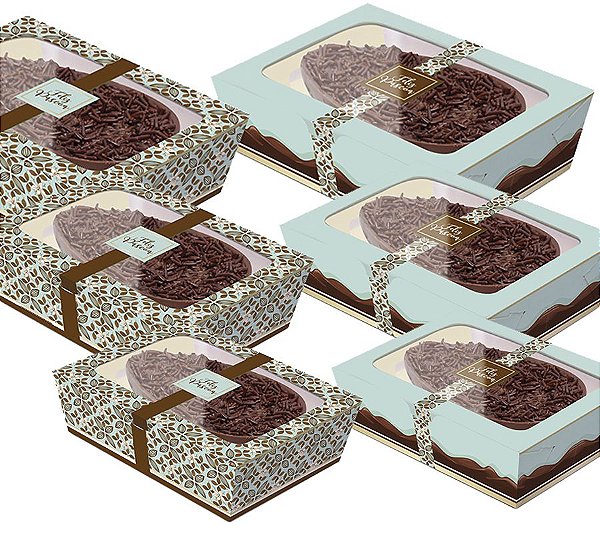 Caixa Practice para Meio Ovo Chocolate Turquesa Sortido - 06 unidades - Cromus Páscoa - Rizzo Embalagens