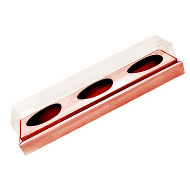 Caixa Ovo de Colher Em Linha - Três Meio Ovo de 100g a 150g - 38,5cm x 8cm x 8cm - Rosê Gold - 5 unidades - Assk - Rizzo