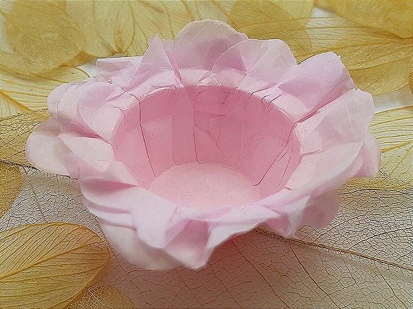 Forminha para Doces Floral em Seda Rosa Bebê - 40 unidades - Decorart