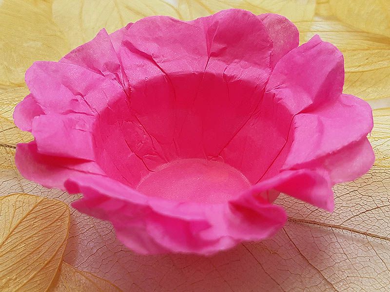 Forminha para Doces Floral em Seda Rosa Escuro - 40 unidades - Decorart