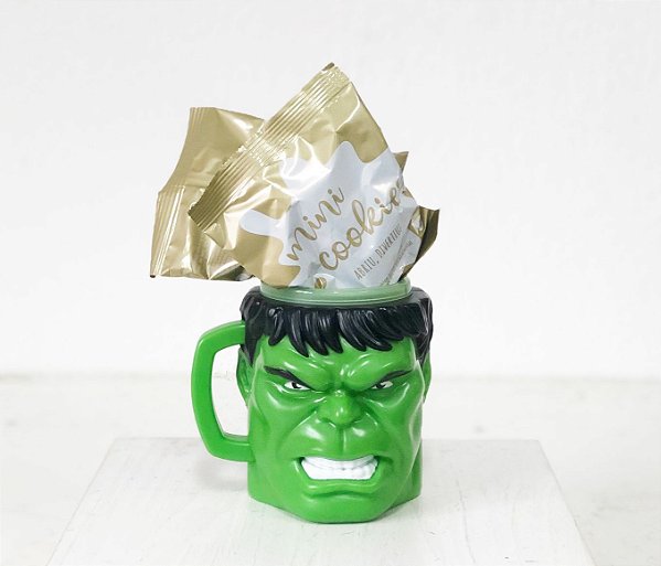 Kit Caneca 3D com Cookies - Hulk - 01 unidade - Cromus - Rizzo Embalagens