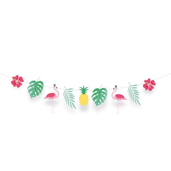 Faixa Decorativa - Festa Tropical Flamingo - 01 unidade - Cromus - Rizzo Festas