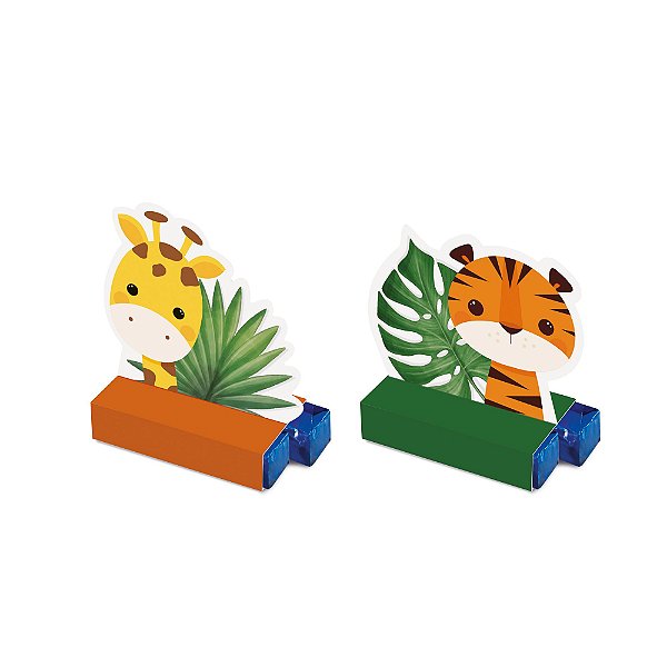 Caixa Bis - Festa Safari 2 - Tigre e Girafa - 08 unidades - Cromus - Rizzo Festas