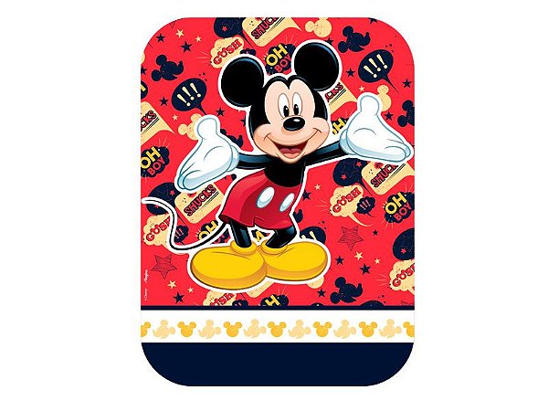 Tampa para Marmitinha P Festa Mickey - 9,5x12cm - 8 unidades - Regina - Rizzo Embalagens