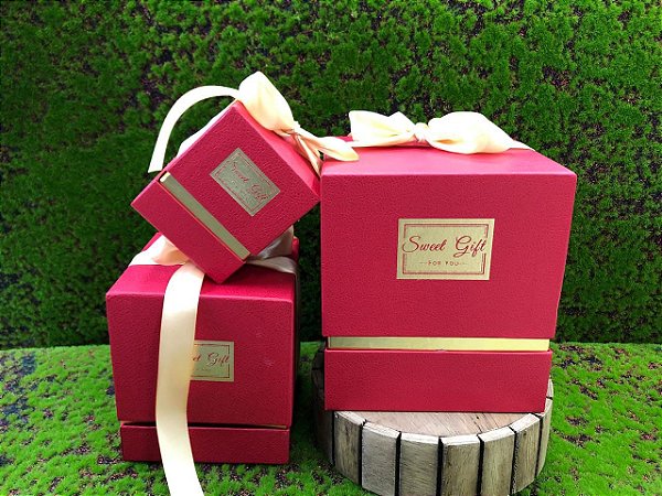 Kit Caixa Rígida Sweet Gift Com Laços - 03 Unidades - Rizzo Embalagens