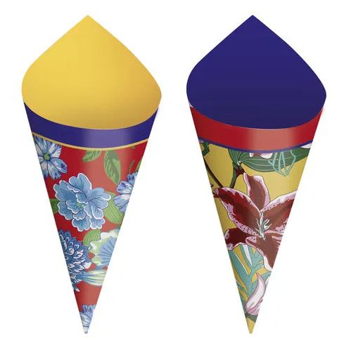 Cone Decorativo Para Festa Junina Composê - Cromus 24 Unidades - Rizzo Embalagens