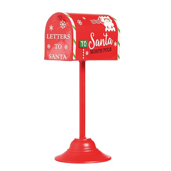 Caixa Correio Decorativa Natal Vermelho 32cm - 01 unidade - Cromus Natal - Rizzo Embalagens