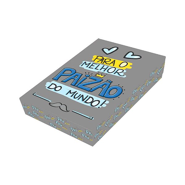 Caixa Divertida -  Para o Melhor Paizão do Mundo - 20x13x4cm - 3 unidades - Rizzo