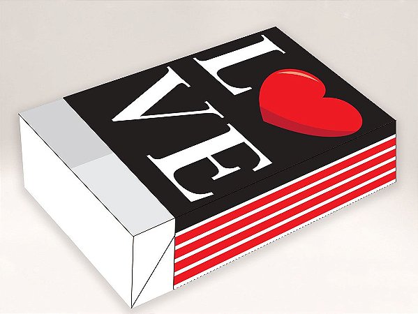 Caixa Divertida para 6 doces Love Ref. 1061 - 10 unidades - Erika Melkot Rizzo Embalagens