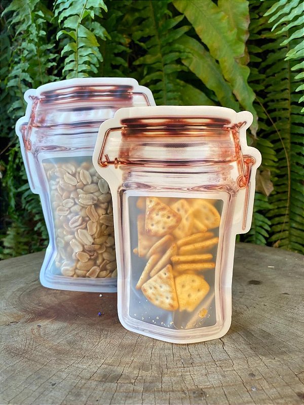 Saco com Zip Formato de Pote - Tampa Hermética Rosê Gold - BM36 Iimportadora - Rizzo Embalagens