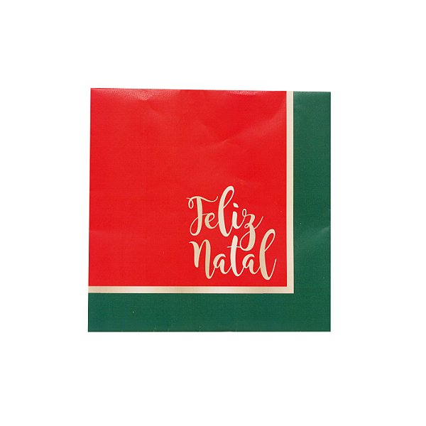Guardanapo de Papel Feliz Natal Vermelho/Verde 32,5cm - 20 folhas - Cromus Natal - Rizzo Embalagens