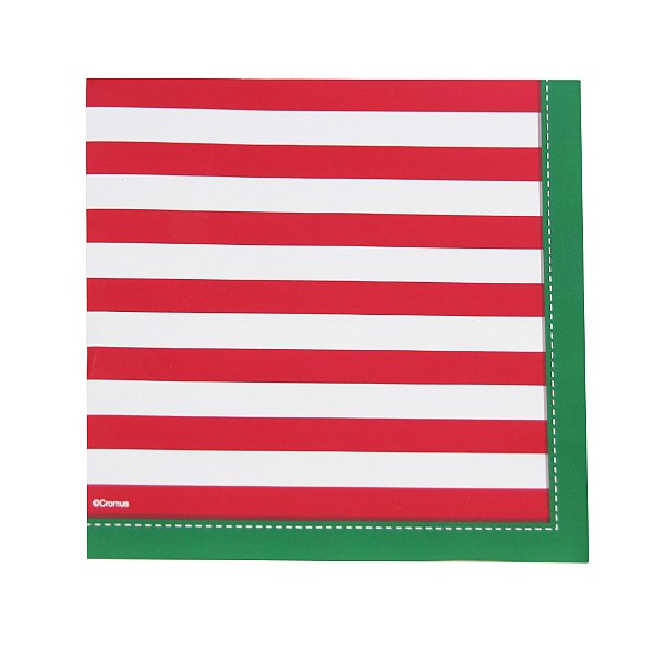 Guardanapo de Papel Natal Classico Vermelho/Verde/Branco 32,5cm - 20 folhas - Cromus Natal - Rizzo Embalagens