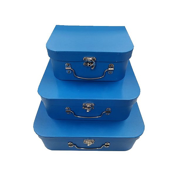 Kit Maleta Azul - 03 Unidades - Rizzo Embalagens