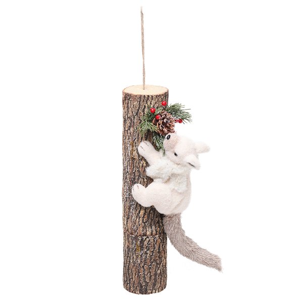 Esquilo deitado no Tronco  43cm - 01 unidade - Cromus Natal - Rizzo Embalagens